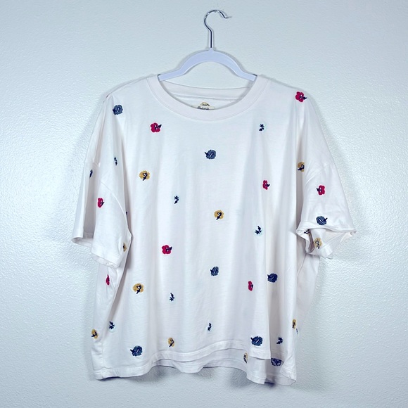 Madewell Tops - Madewell off-white floral t-shirt size 3X